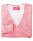 Charles Tyrwhitt Charles Tyrwhitt Women's Coral Shell Printed Jersey Wrap Synthetic Top Size 12