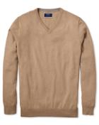  Tan V-neck Cashmere Sweater Size Large By Charles Tyrwhitt