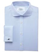 Charles Tyrwhitt Charles Tyrwhitt Slim Fit Spread Collar Non Iron Puppytooth Sky Blue Cotton Dress Shirt Size 14.5/32