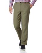  Olive Classic Fit Easy Care Linen Tailored Pants Size W32 L30 By Charles Tyrwhitt