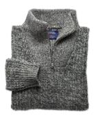 Charles Tyrwhitt Grey Fisherman's Rib Shetland Zip Neck Wool Sweater Size Xs By Charles Tyrwhitt