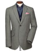 Charles Tyrwhitt Charles Tyrwhitt Slim Fit Grey Checkered Luxury Border Tweed Wool Jacket Size 36