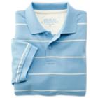 Charles Tyrwhitt Charles Tyrwhitt Sky And White Short Sleeve Stripe Classic Fit Pique Polo (m)