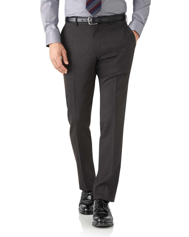 Charles Tyrwhitt Charcoal Slim Fit Performance Suit Wool Stretch Pants Size W30 L38 By Charles Tyrwhitt
