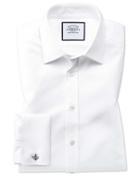 Charles Tyrwhitt Extra Slim Fit Egyptian Cotton Trellis Weave White Dress Shirt Single Cuff Size 14.5/32 By Charles Tyrwhitt