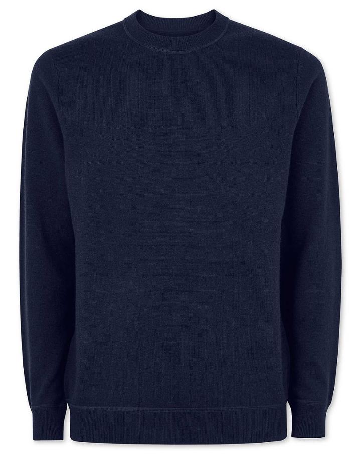  Navy Merino Cashmere Crew Neck Sweater Size Large By Charles Tyrwhitt