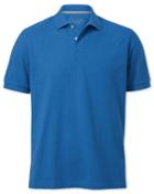  Blue Melange Pique Cotton Polo Size Large By Charles Tyrwhitt
