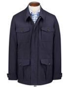 Charles Tyrwhitt Navy Field Cotton Jacket Size 38 By Charles Tyrwhitt