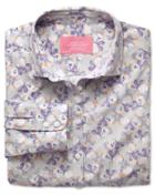 Charles Tyrwhitt Charles Tyrwhitt Women's Semi-fitted Cotton Butterfly Print Poplin Shirt Size 8