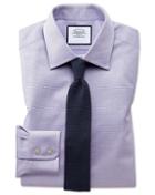  Extra Slim Fit Lilac Cube Weave Egyptian Cotton Dress Shirt French Cuff Size 15/34 By Charles Tyrwhitt