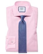  Super Slim Fit Pink Non-iron Twill Cotton Dress Shirt French Cuff Size 14/33 By Charles Tyrwhitt