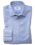 Charles Tyrwhitt Classic Fit Egyptian Cotton Spot Weave Sky Blue Multi Dress Casual Shirt Single Cuff Size 15.5/33 By Charles Tyrwhitt