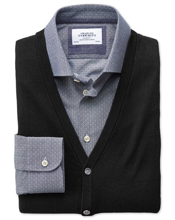 Charles Tyrwhitt Black Merino Wool Vest Size Xl By Charles Tyrwhitt