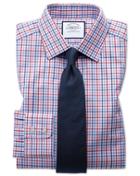 Charles Tyrwhitt Classic Fit Poplin Multi Red Check Cotton Dress Shirt French Cuff Size 15.5/33 By Charles Tyrwhitt