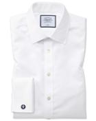  Classic Fit Non-iron Twill White Cotton Dress Shirt French Cuff Size 15/33 By Charles Tyrwhitt