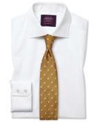  Slim Fit White Luxury Twill Egyptian Cotton Dress Shirt Single Cuff Size 15/33 By Charles Tyrwhitt