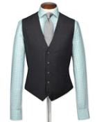 Charles Tyrwhitt Charles Tyrwhitt Charcoal Twill Business Suit Wool Waistcoat Size W36