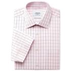 Charles Tyrwhitt Charles Tyrwhitt Pink Kensington Check Non-iron Short Sleeve Slim Fit Shirt (14h)