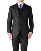 Charles Tyrwhitt Charles Tyrwhitt Charcoal Slim Fit British Panama Luxury Suit Wool Jacket Size 36