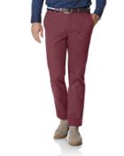  Dark Pink Classic Fit Flat Front Washed Cotton Chino Pants Size W32 L32 By Charles Tyrwhitt