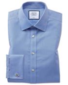  Extra Slim Fit Non-iron Royal Panama Blue Cotton Dress Shirt French Cuff Size 14.5/32 By Charles Tyrwhitt