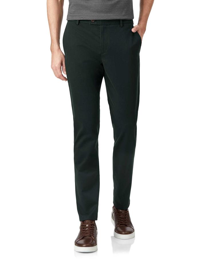  Dark Green Ultimate Cotton Chino Pants Size W32 L30 By Charles Tyrwhitt