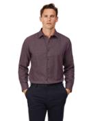  Slim Fit Berry Semi Winter Flannel Plain Cotton Casual Shirt Single Cuff Size Large By Charles Tyrwhitt