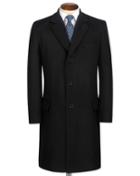 Charles Tyrwhitt Charles Tyrwhitt Slim Fit Black Wool And Cashmere Overwool/cashmere Coat Size 40