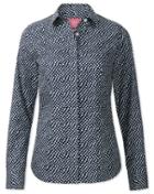 Charles Tyrwhitt Charles Tyrwhitt Women's Semi-fitted Non-iron Navy And White Random Spot Cotton Shirt Size 6