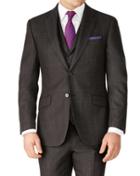 Charles Tyrwhitt Dark Grey Slim Fit Saxony Business Suit Wool Jacket Size 36 By Charles Tyrwhitt