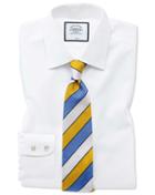  Extra Slim Fit Non-iron White Royal Panama Cotton Dress Shirt French Cuff Size 14.5/32 By Charles Tyrwhitt