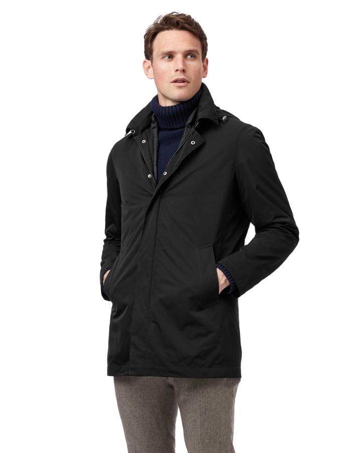  Black Showerproof Hooded 3 In 1 Rainsynthetic Coat Size Medium By Charles Tyrwhitt