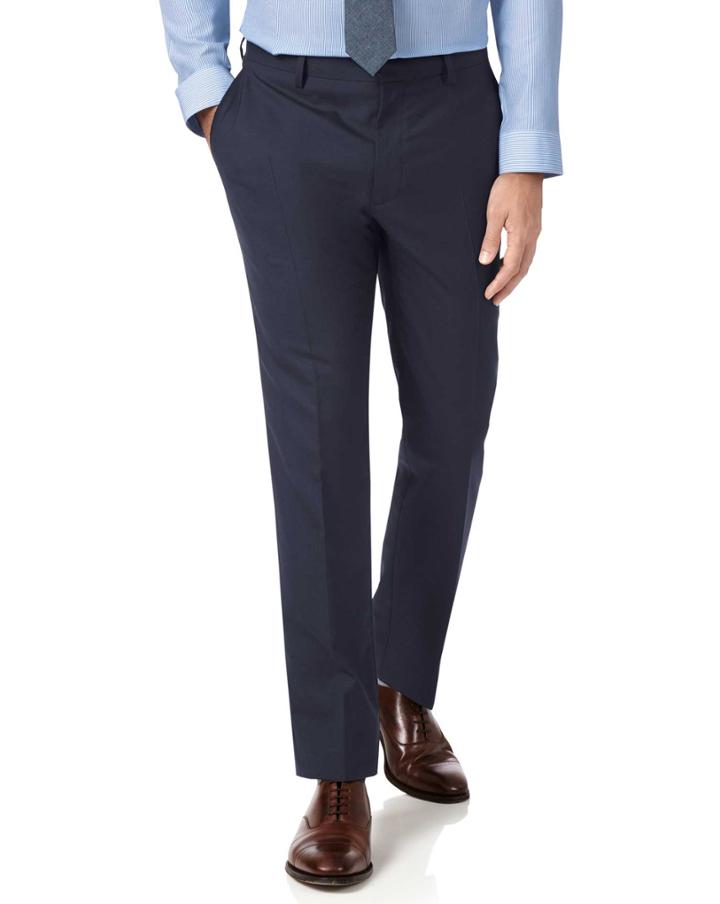 Charles Tyrwhitt Navy Extra Slim Fit Merino Business Suit Wool Pants Size W30 L32 By Charles Tyrwhitt