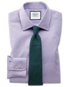  Classic Fit Lilac Cube Weave Egyptian Cotton Dress Shirt Single Cuff Size 15.5/33 By Charles Tyrwhitt
