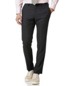  Charcoal Slim Fit Birdseye Travel Suit Wool Pants Size W30 L38 By Charles Tyrwhitt