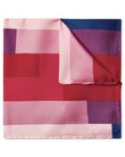  Pink Multi Stepped Gradient Print Silk Pocket Square By Charles Tyrwhitt