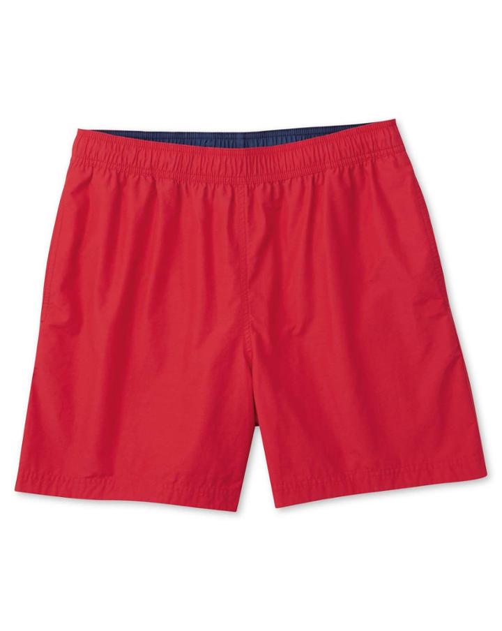 Charles Tyrwhitt Charles Tyrwhitt Red Cotton Swim Shorts Size Small