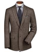 Charles Tyrwhitt Charles Tyrwhitt Classic Fit Light Brown Lambswool Hopsack Wool Jacket Size 36