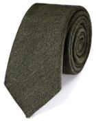 Charles Tyrwhitt Olive Wool Flannel Luxury Tie By Charles Tyrwhitt