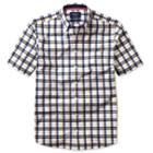 Charles Tyrwhitt Charles Tyrwhitt Navy And Yellow Multi Check Washed Favorite Slim Fit Short Sleeve Shirt (l)