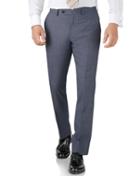 Charles Tyrwhitt Light Blue Slim Fit Sharkskin Travel Suit Wool Pants Size W32 L38 By Charles Tyrwhitt