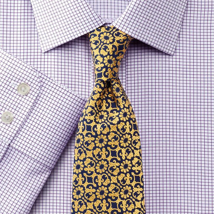 Charles Tyrwhitt Charles Tyrwhitt Classic Fit Non-iron Windsor Check Purple Shirt