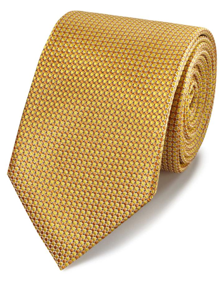  Yellow Tonal Silk Classic Tie By Charles Tyrwhitt