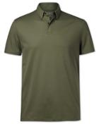  Olive Jersey Cotton Polo Size Medium By Charles Tyrwhitt