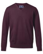  Wine Merino Wool V-neck Sweater Size Medium By Charles Tyrwhitt