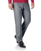  White And Navy Classic Fit Stretch Non-iron Cotton Tailored Pants Size W34 L34 By Charles Tyrwhitt