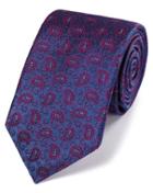 Charles Tyrwhitt Charles Tyrwhitt Blue And Berry Silk Vintage Paisley Luxury Tie