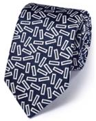 Charles Tyrwhitt Charles Tyrwhitt Royal And White Silk English Luxury End-on-end Tie