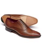  Chestnut Made In England Oxford Brogue Flex Sole Shoes Size 11.5 By Charles Tyrwhitt