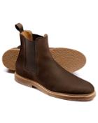  Brown Nubuck Leather Chelsea Boots Size 11 By Charles Tyrwhitt